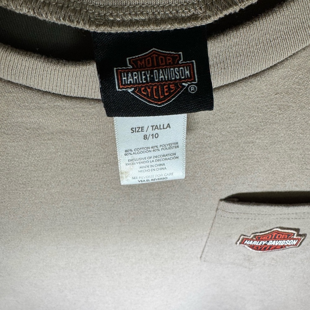 Harley-Davidson Little Boys' Bar & Shield Short Sleeve Pocket Tee Size 8/10 - Picture 6 of 7